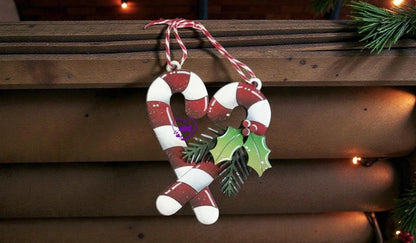Layered Candy Cane Christmas Ornaments