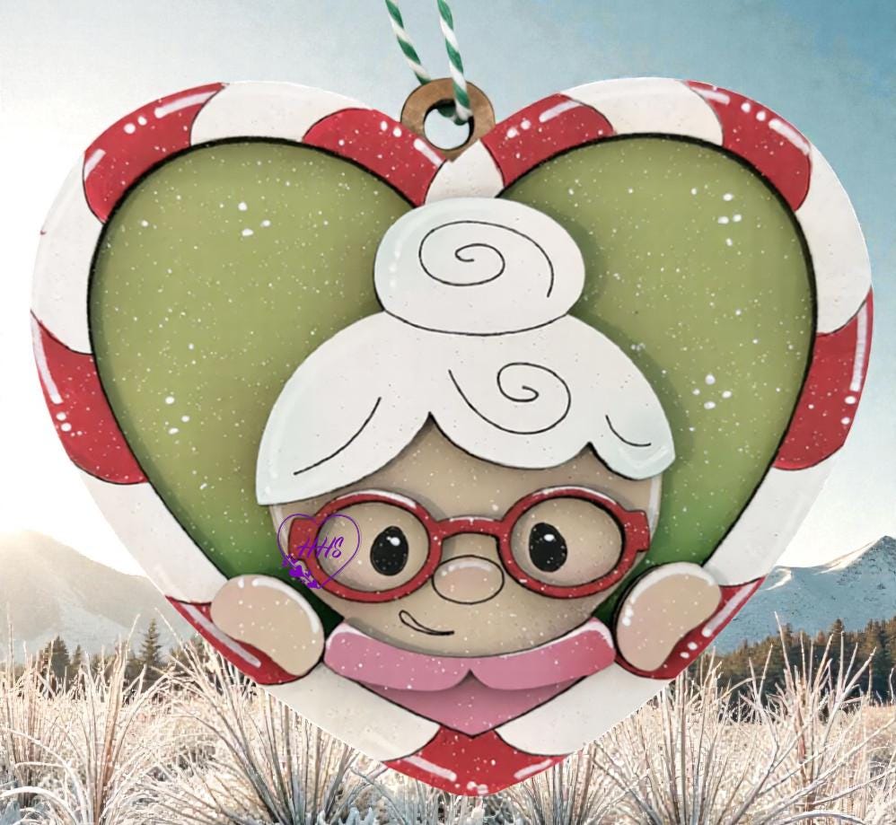 Candy Cane Heart Christmas Ornament Collection – Layered Holiday Cuties