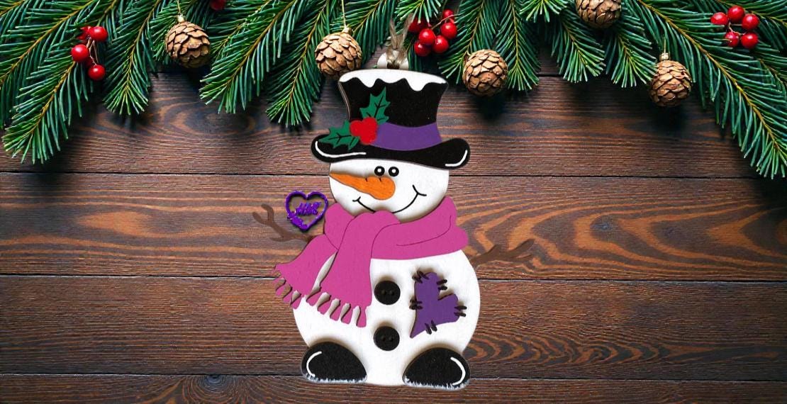 Cute Snowman Christmas Ornament Set – Layered Holiday Trio Ornaments