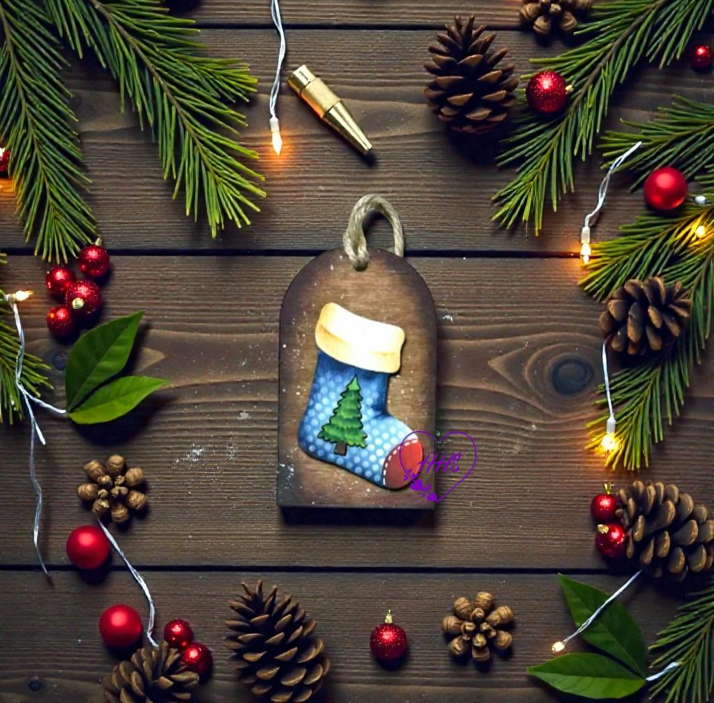 Rustic Christmas Tag Ornament Set – Festive Layered Holiday Collection (6 Designs)
