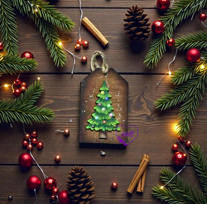 Rustic Christmas Tag Ornament Set – Festive Layered Holiday Collection (6 Designs)