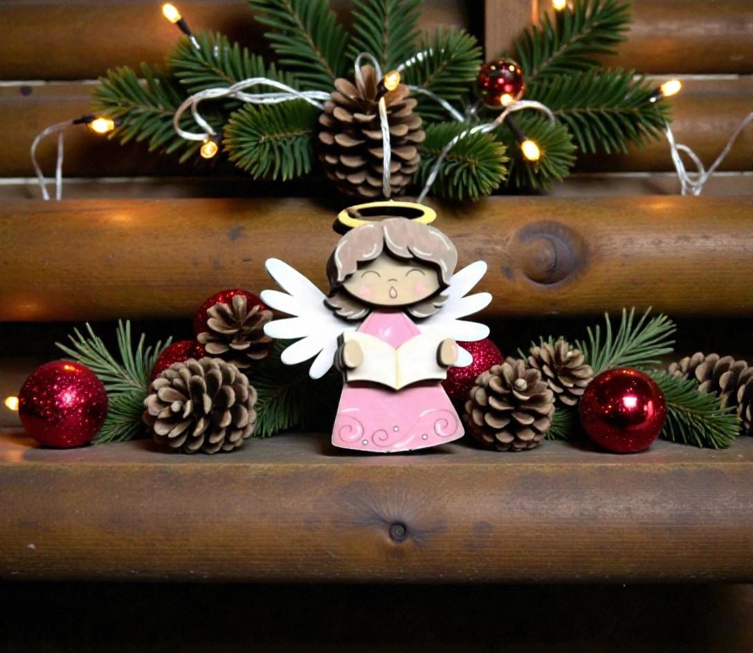 Whimsical Angel Ornament Set – Layered Christmas Angel Collection (6 Designs)