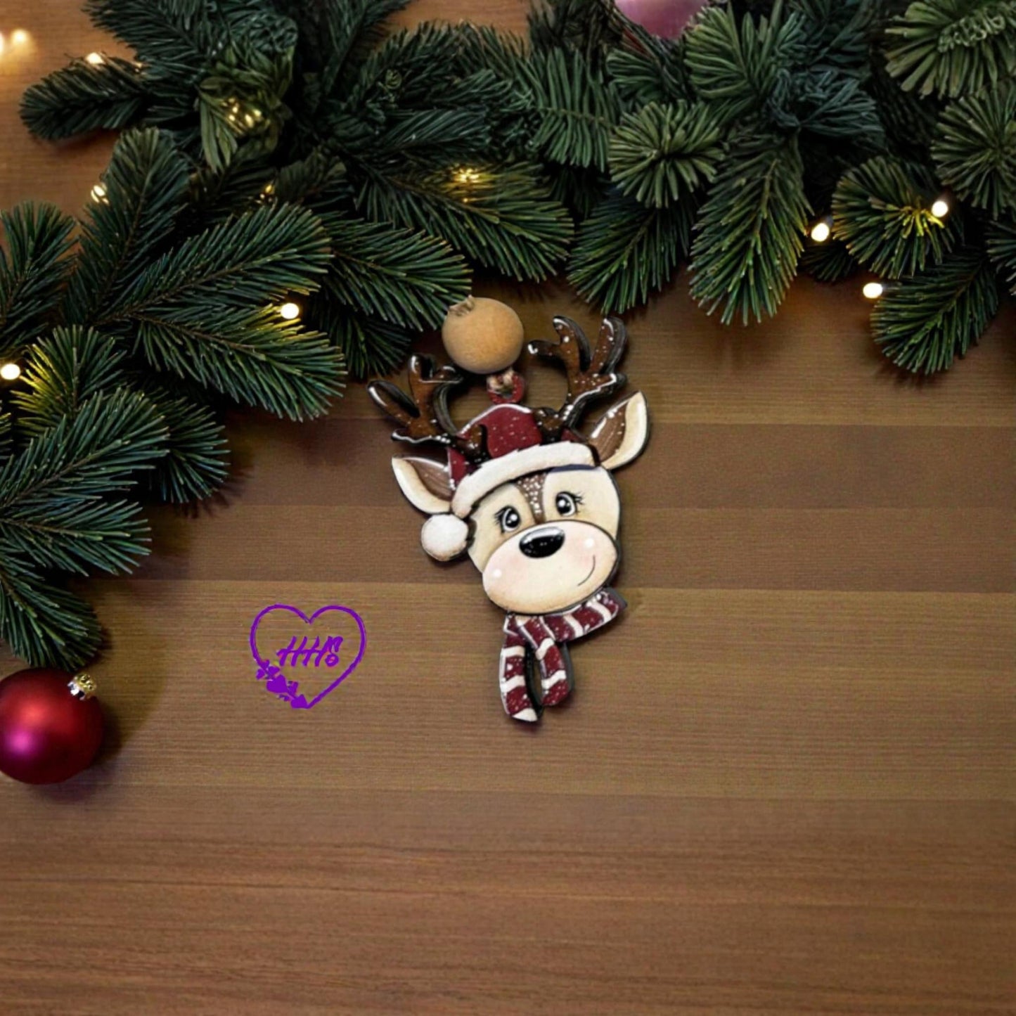 Whimsical Reindeer Ornament Set – Christmas Holiday Décor
