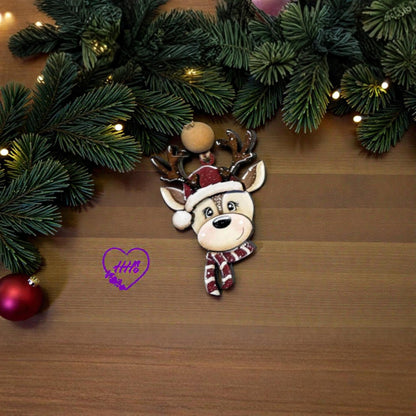 Whimsical Reindeer Ornament Set – Christmas Holiday Décor