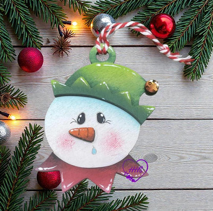 Whimsical Snowman Ornament Set – Layered Christmas Characters