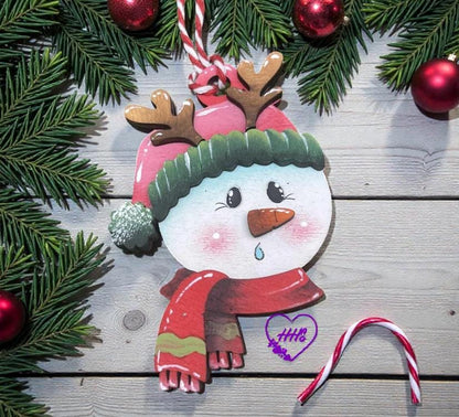Whimsical Snowman Ornament Set – Layered Christmas Characters