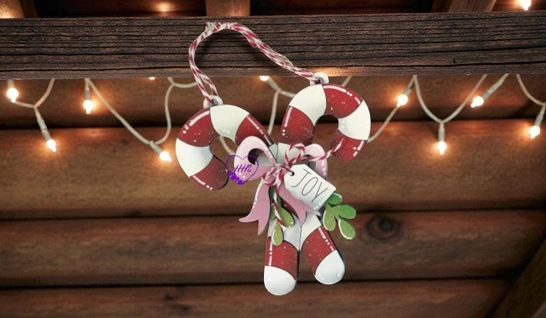 Layered Candy Cane Christmas Ornaments