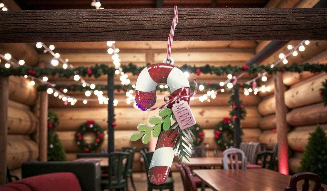 Layered Candy Cane Christmas Ornaments