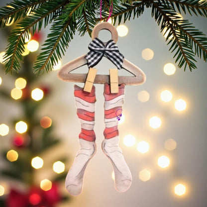 Santa Socks Christmas Ornament