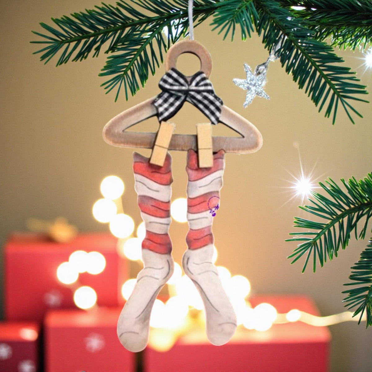 Santa Socks Christmas Ornament