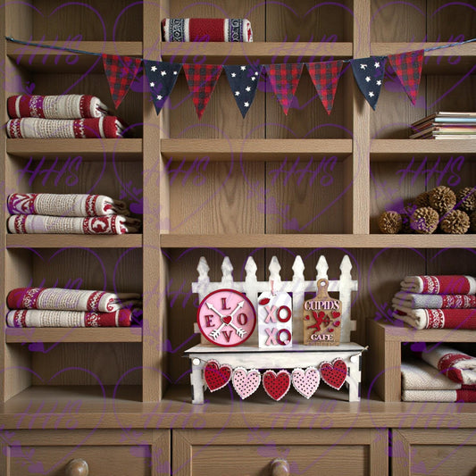 Unfinished MDF Valentine Bench Insert Decor – Cupid Love Bench Insert Set, Interchangeable Seasonal Bench Decor