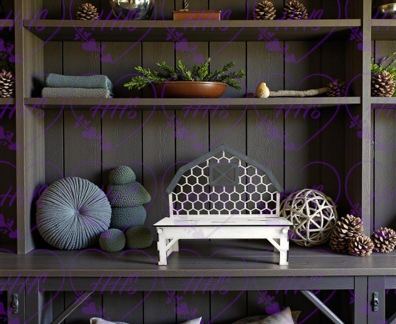 DIY MDF Farmhouse Barn Shelf Sitter Kit: Unfinished Wood Decor