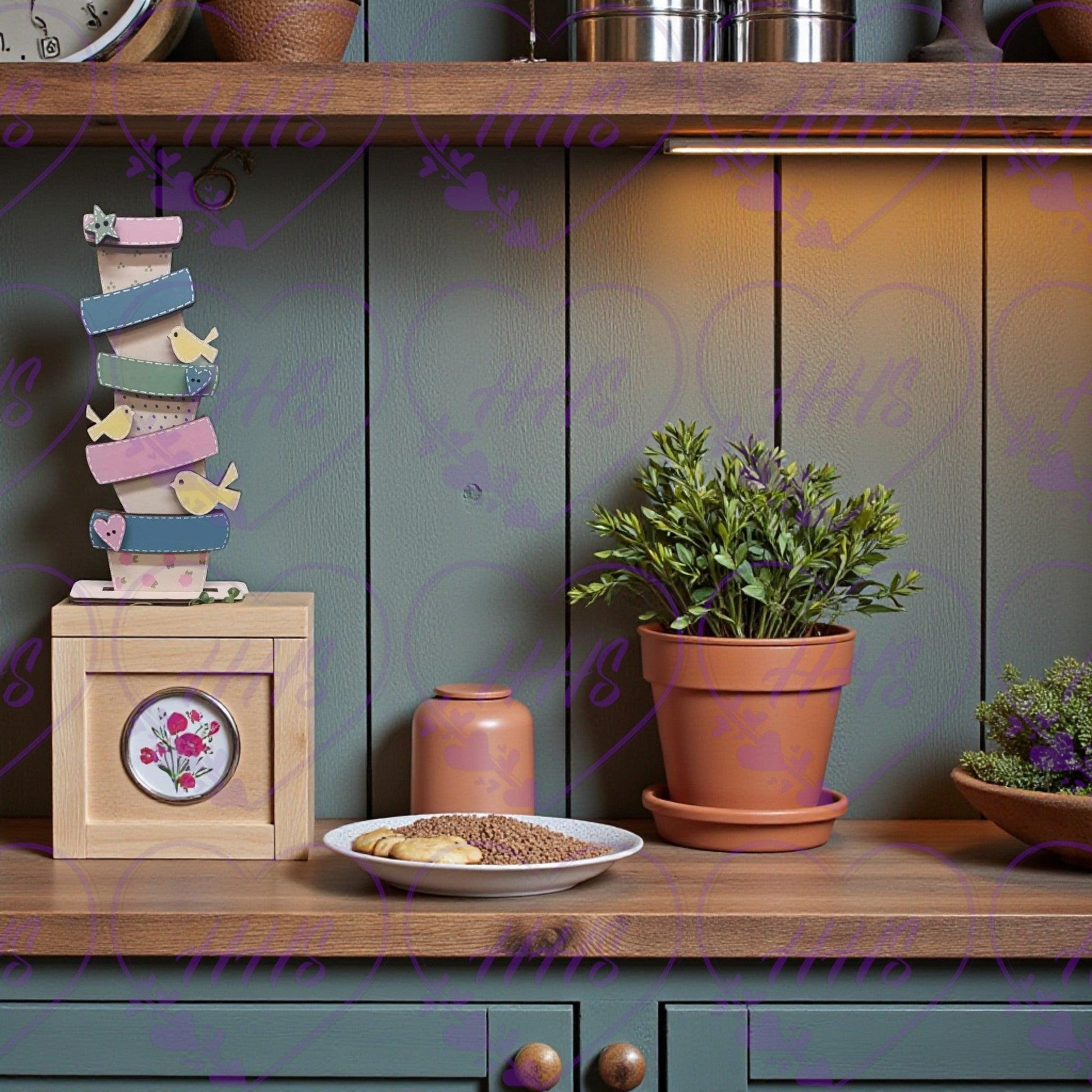 Unfinished Stacked Spring Flower Pots Decor | DIY MDF Craft Kit
