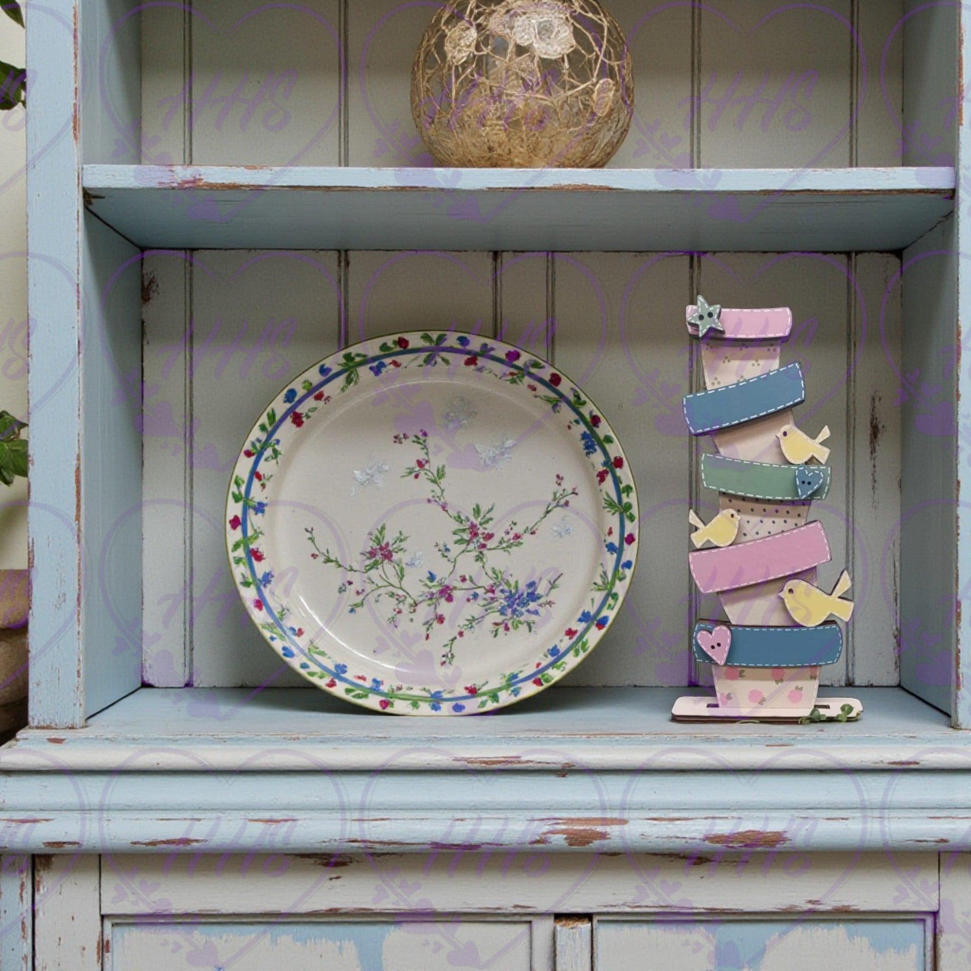 Unfinished Stacked Spring Flower Pots Decor | DIY MDF Craft Kit