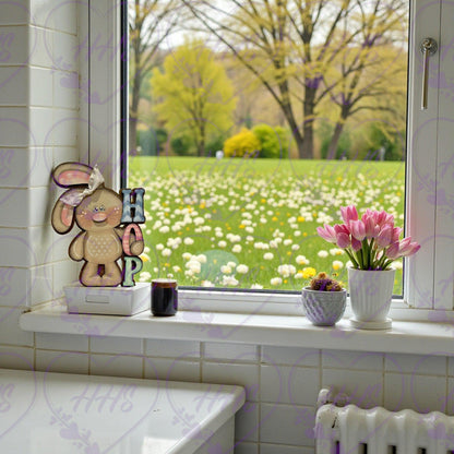 Unfinished Hop Bunny DIY MDF Spring Decor – Craft Cutout