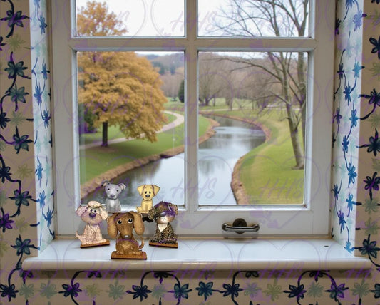 Unfinished MDF Puppy Cutouts | Paintable Dog Decor | DIY Craft Blanks for Shelves & Tiered Trays