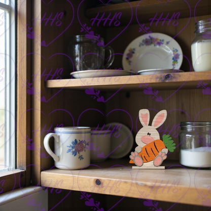 Unfinished Easter Bunny Wood Cutouts Set, DIY Spring Decor, Paint Your Own MDF Bunny