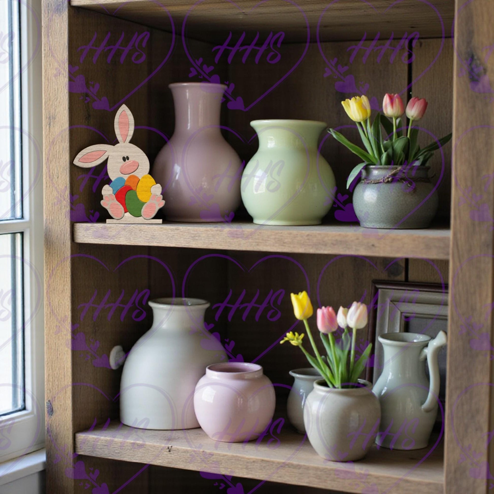 Unfinished Easter Bunny Wood Cutouts Set, DIY Spring Decor, Paint Your Own MDF Bunny