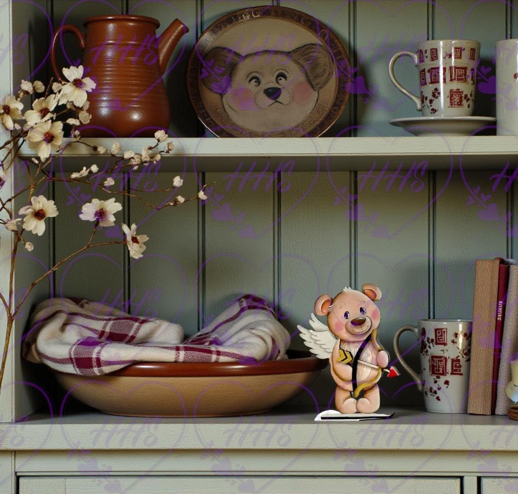 Unfinished Valentine Bear DIY Blank Set – Paint Your Own MDF Craft Kit