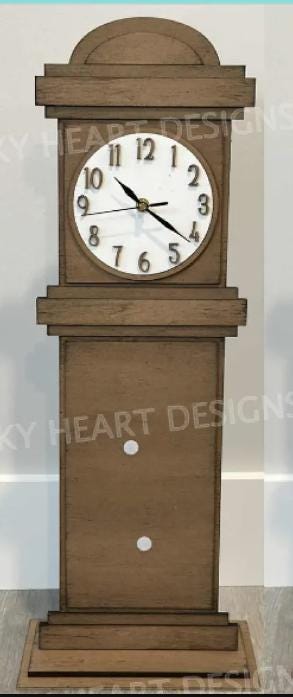 Unfinished MDF Grandfather Clock Kit 26 Inch DIY Wood Blank Paint Your Own Tabletop Farmhouse Decor