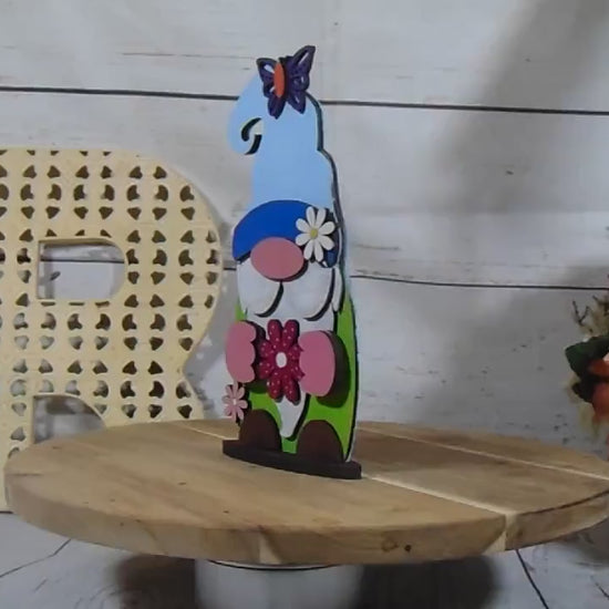DIY Unfinished MDF Spring Gnome Kit - Craft Your Whimsical Garden Decor Project