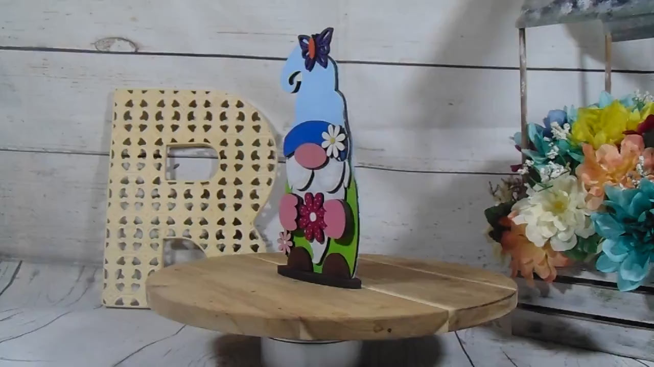 DIY Unfinished MDF Spring Gnome Kit - Craft Your Whimsical Garden Decor Project